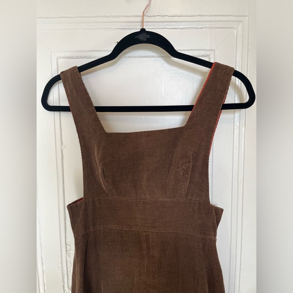 SOLD 1970s Vintage Handmade Corduroy Pinafore Dress - Picture 7 of 10